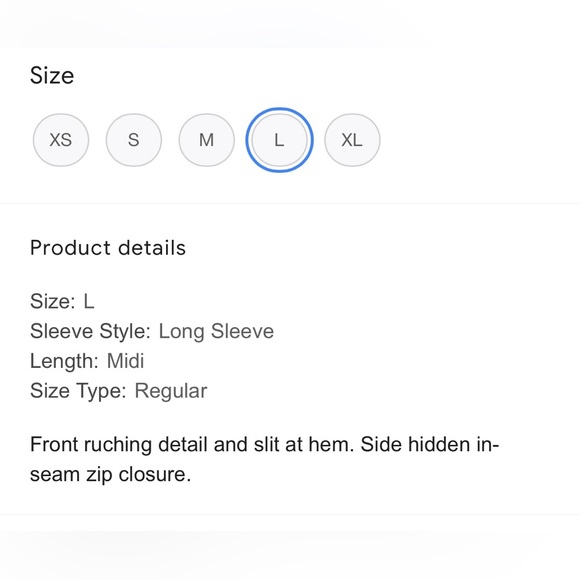 Zara crepe midi dress. Size large. - Picture 4 of 4